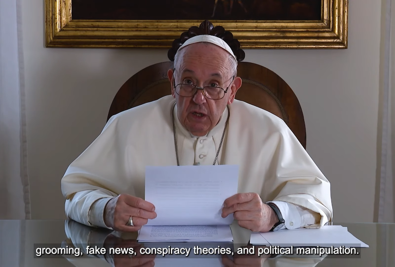 Кадр из выступления Папы Франциска
